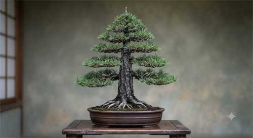 Ejemplo visual de un bonsai en estilo Chokkan