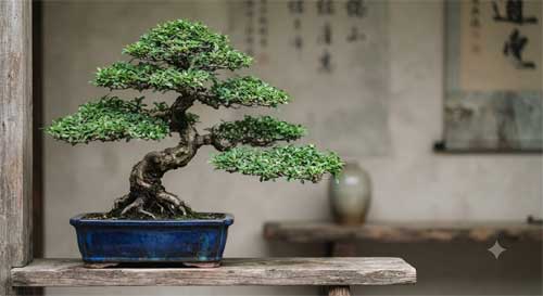 Árbol de estilo Lingnan con ramas horizontales características