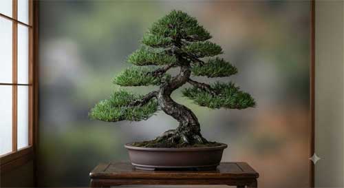Ejemplo visual de un bonsai en estilo Moyogi