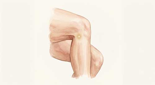 Ubicación del punto Weizhong en la parte posterior de la rodilla