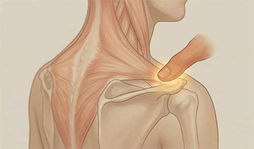 Localización del punto en la articulación acromioclavicular