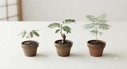 Plántulas de Mimosa, Tamarindo y Jacaranda