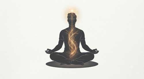 Representación artística del flujo de energía vital masculina