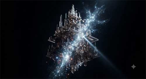 Representación artística de un espacio vacío iluminado por una luz clara y diáfana