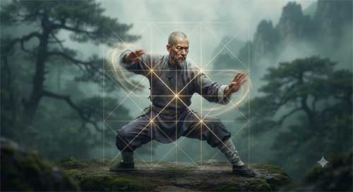 Representación del estilo Emei Jiu Gong y sus principios geométricos