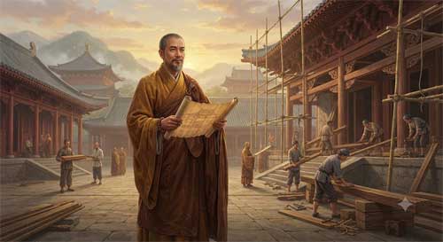 Representación del maestro Mingke durante la dinastía Ming