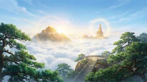 Vista del Monte Emei sobre un mar de nubes