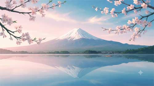 Vista majestuosa del Monte Fuji cubierto de nieve