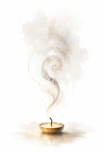 Ilustración conceptual de una llama extinguiéndose en calma