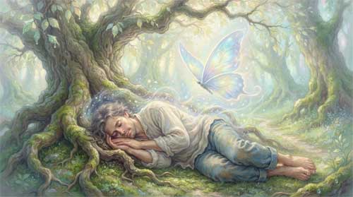 Representación artística del sueño de Zhuangzi