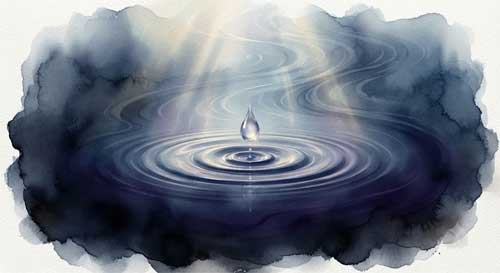Representación artística de la adaptabilidad y firmeza del agua