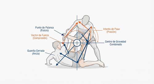Técnica de grappling y sumisión en el suelo