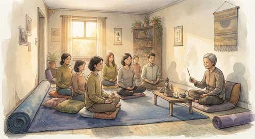 Representación artística de los humildes comienzos del Centro Chan