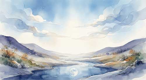 Representación artística de un cielo otoñal claro y sereno