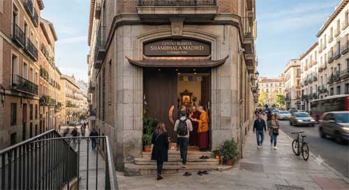 Entrada de un centro budista importante en Madrid