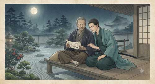 Representación artística del Nanshoku en el Japón tradicional