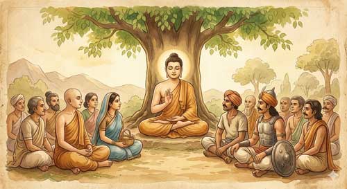 El Buda enseñando la igualdad en la Sangha
