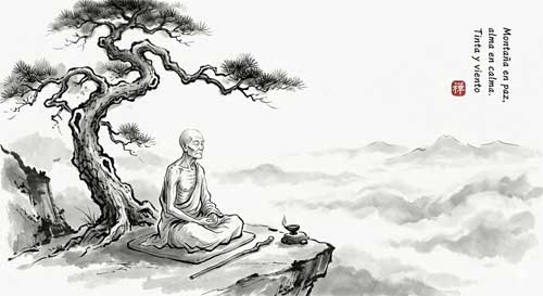 Representación del Maestro Faru meditando