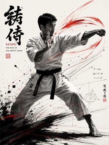 Practicante de Kenpo Karate en acción