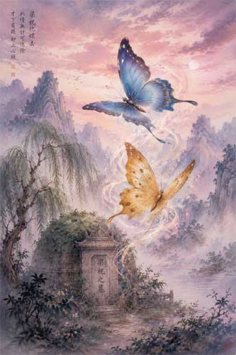 Dos mariposas simbolizando a Liang y Zhu