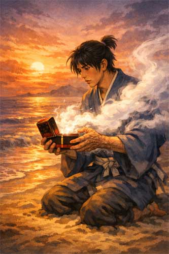 Urashima Tarō abriendo la caja prohibida