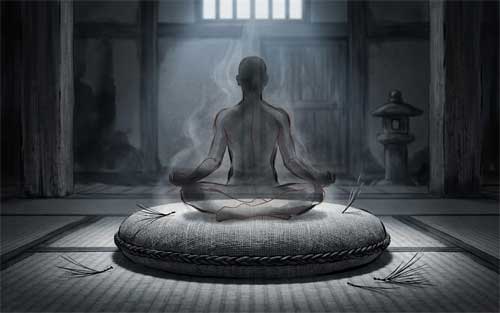 Representación simbólica del esfuerzo físico en la meditación Zen