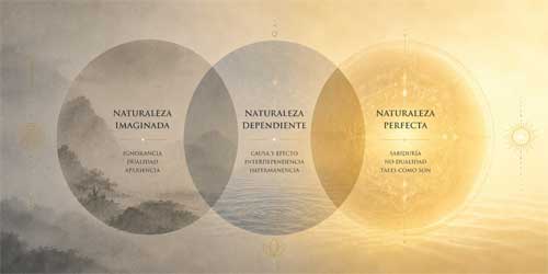 Representación simbólica de las tres naturalezas superpuestas