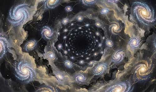 Representación artística de la infinitud del cosmos budista