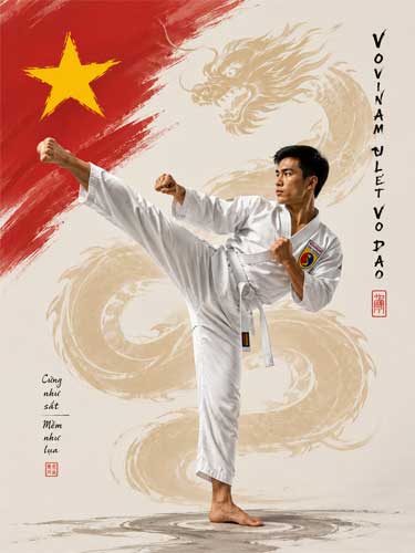 Representación artística del Vovinam Việt Võ Đạo