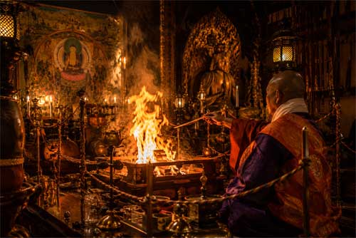 Representación artística de un mandala Shingon o ritual Goma