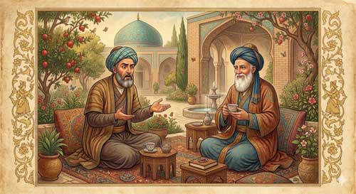 Ilustración de una historia sufí sobre la perspectiva