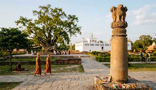Vista del sitio sagrado de Lumbini, lugar de nacimiento de Buda