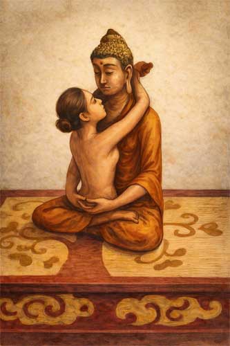 Representación de Samantabhadra y Samantabhadri en unión yab-yum, simbolizando la no-dualidad