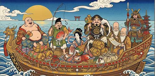 Los Siete Dioses de la Fortuna japoneses (Shichifukujin)