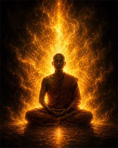 Representación simbólica de la meditación de Thich Quang Duc