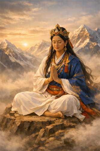 Representación de Yeshe Tsogyal, simbolizando la transformación del sufrimiento en sabiduría