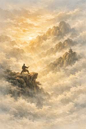 El eco del dragón Paisaje brumoso del Monte Emei