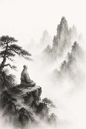 La verdadera fuerza reside en el silencio Monje Shaolin en meditación silenciosa